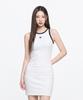 Emelbi Women'S Basic Ringer Ribbed Sleeveless Dress Ny (White) (A Type)