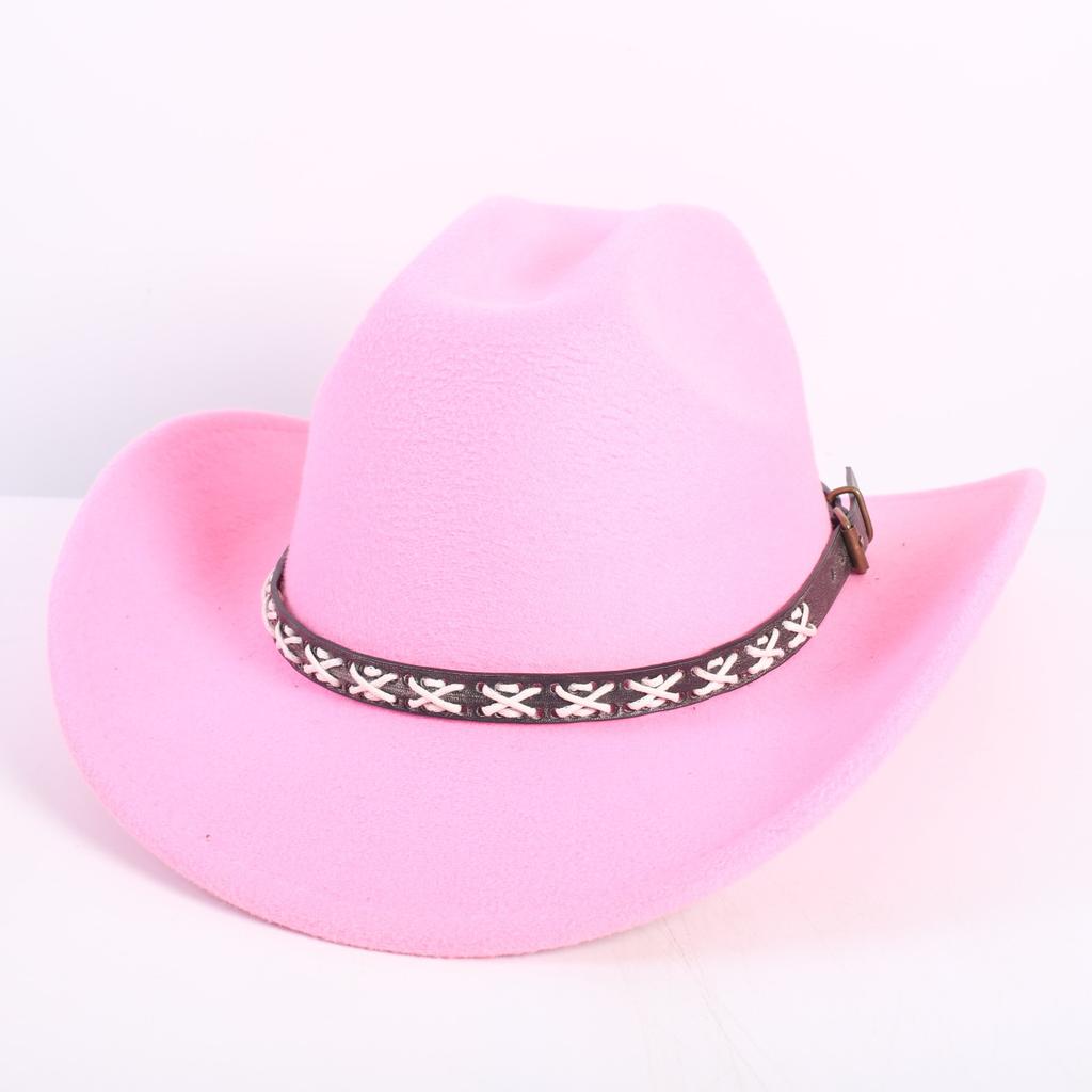 Beliebte europäische und amerikanische Mode OL-Stil einfarbiger Cowboyhut Herren und Damen High-End Zylinder Jazzhut Filzhut