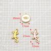 18K Gold-Plated Honeybee & Gecko Pendant - Stainless Steel DIY Jewelry