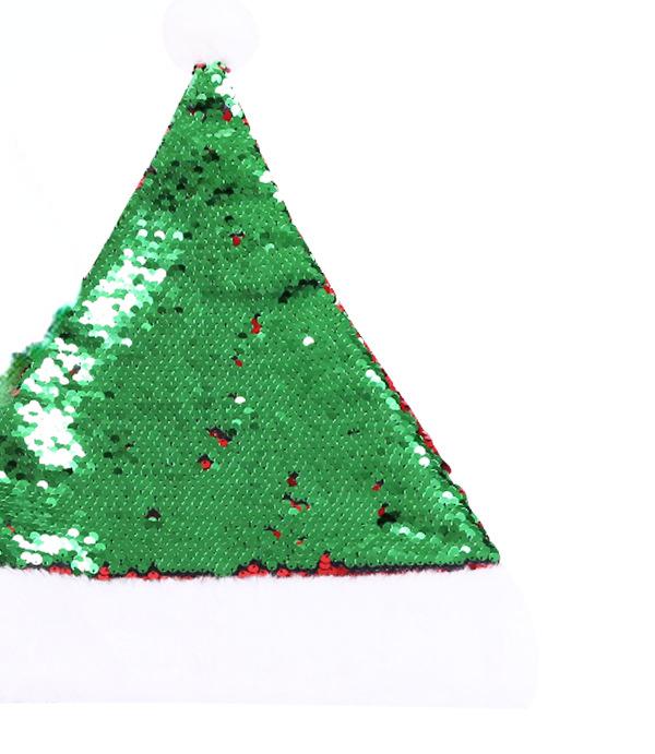 

Рождественская шапка Красная двухсторонняя шапка с пайетками Рождественская шапка с оленьими рогами для взрослых и детей зелёный