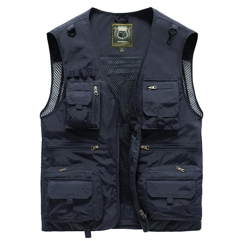 Mens Lightweight Utility Vest With Multiple Pockets Outdoor Fishing Photography Hiking Casual Wear