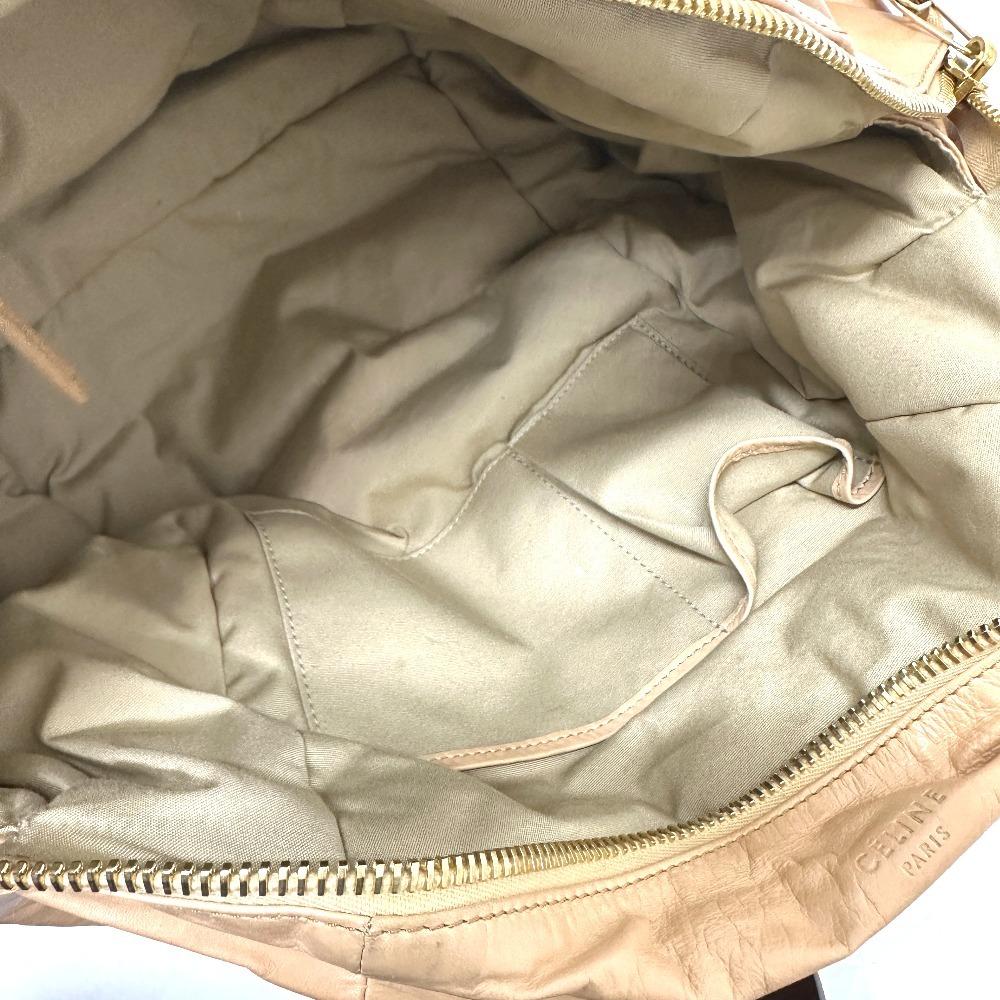 Celine Bag Filling Hand Bag Leather Beige