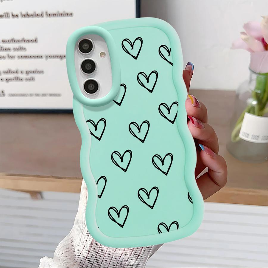 Case for Samsung Galaxy A14 A13 A15 A12 A16 A52 A21s A11 Soft Phone Cover A23 A05 A53 A04 A06 A33 A22 A03 Cartoon Flower Love