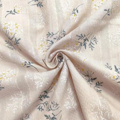 Blumenbaumwolle 6 Farben zur Auswahl Stoff mit Blumenmuster [moonfarm] Stoff, von, 1,4 m breit, 100% Baumwolle, Jacquard, Handarbeit, Spitze, (2m, beige)