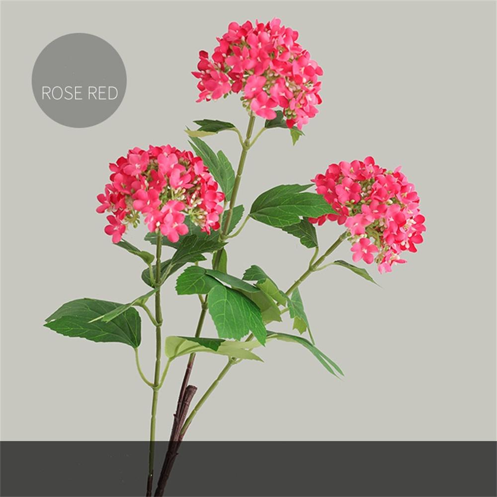 3 Heads Silk Artificial Hydrangea Lifelike Flower 70cm Fake Flowers Room Wedding Home Table Decorations Party Diy Bouquet Floral