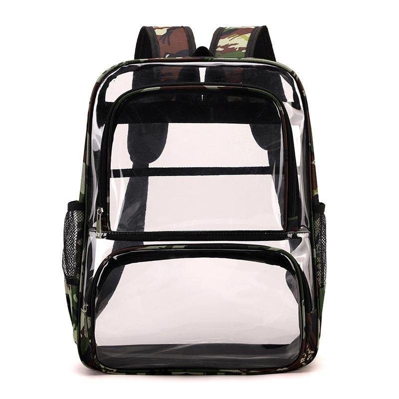 

Pvc Clear School Backpack With Multiple Pockets Waterproof Design For Students камуфляжний