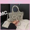 Transparent Bead Handbag With Bow Design And Top Opening For Urban Outings