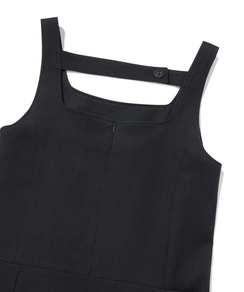 Covernat Woman Pocket Layered Mini Dress Charcoal