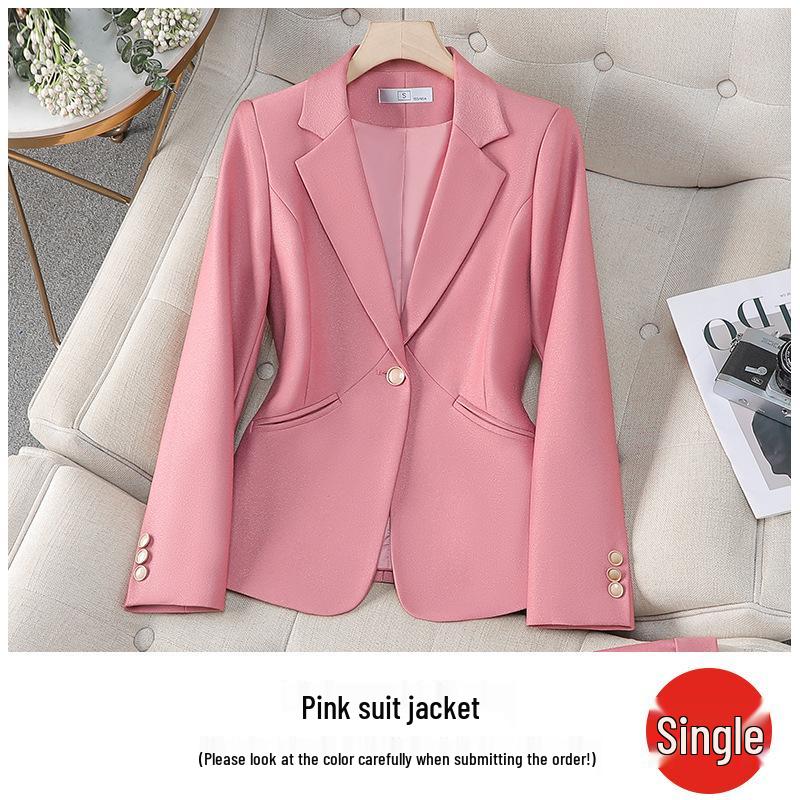 Women's Pink Slim Fit Professional Suit - Spring/Autumn 2026 High-End Formal Wear