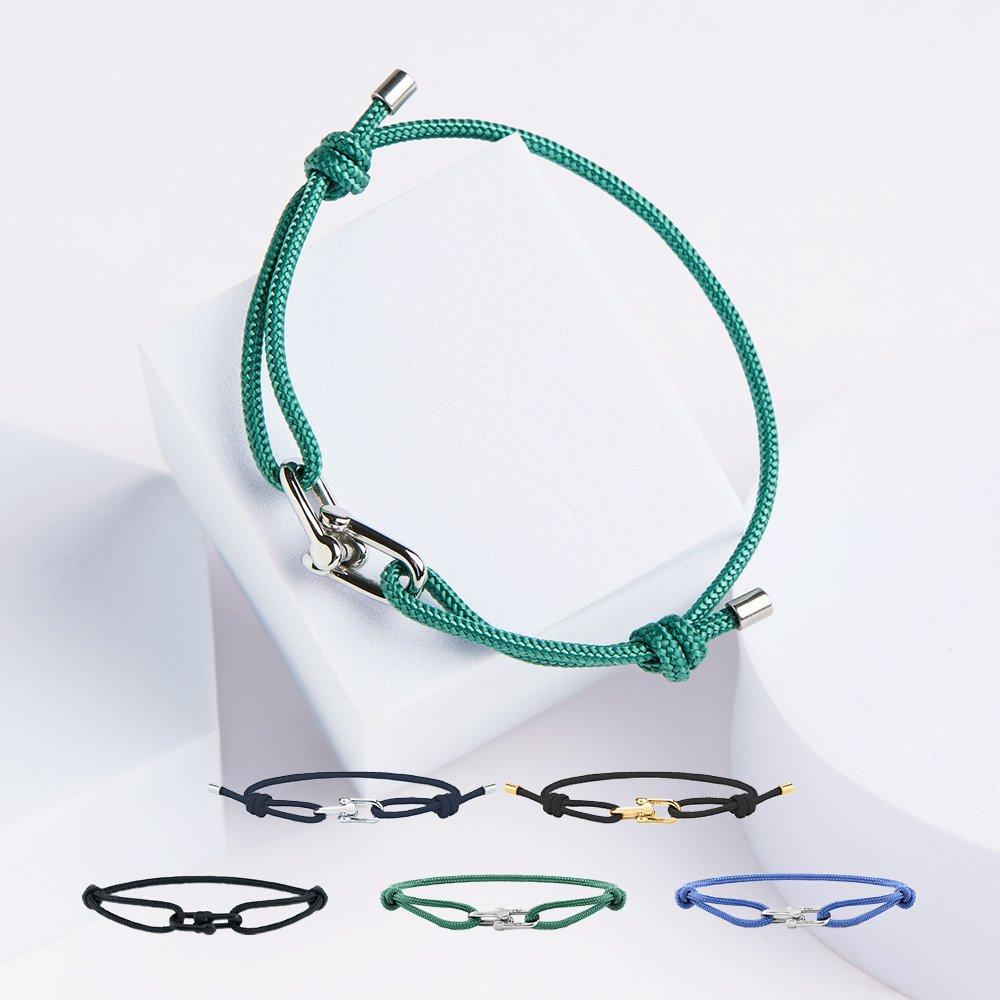 

Pig & Hen Dunting Dean Bracelet Collection 04) Patina Green X Silver / Size: M