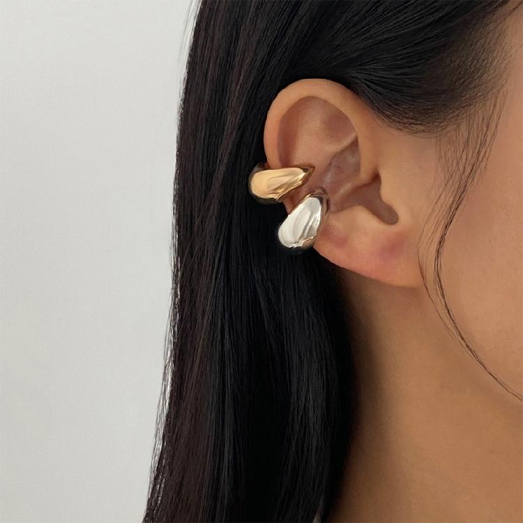 Stacked Cut Ear Clips No Piercing Jewelry Gold And White Gold Variants Comfort Wear All Day Ear Accessories