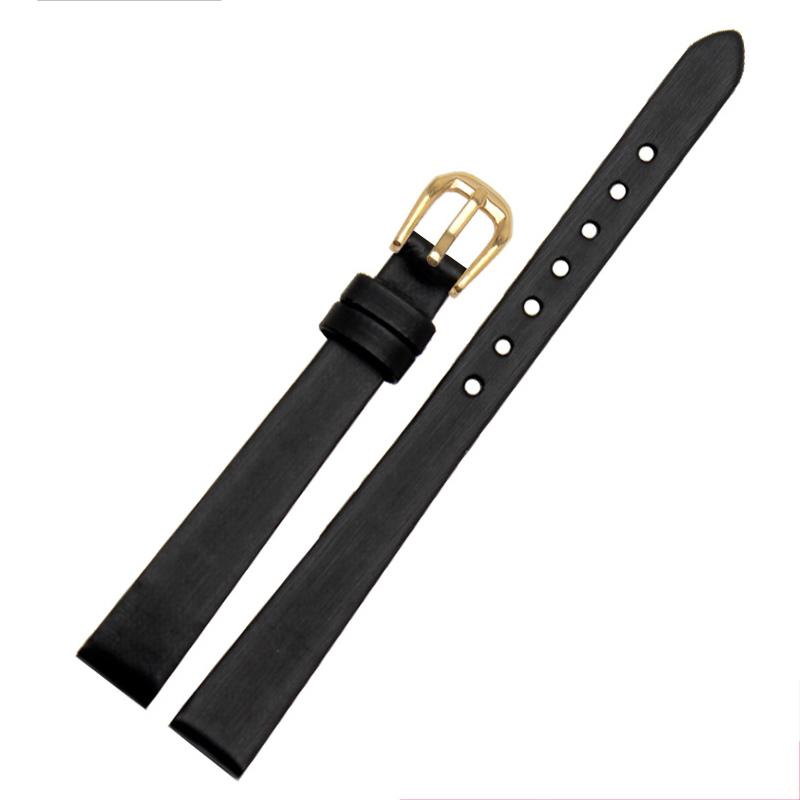 Quality Spun Silk + Genuine Leather Watchband 6mm 8mm 10mm 12mm 14mm For The Womens Wrist Watch Bracelet Red Black White Blue