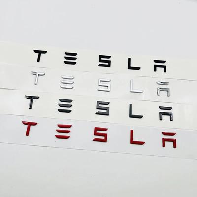 JXWV8 3D ABS Chromowane Czarne Logo Litery Emblemat Litery na Tylną Klapę Samochodu Akcesoria do Tesla Model 3 Y X S
