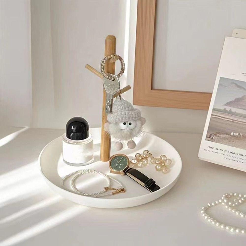 Creative Storage Tray Wooden Bathroom Shelf Miscellaneous Organizer Jewelry Hanging Rack  Candy