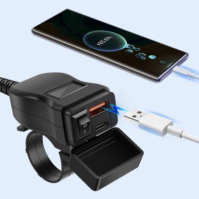New Motorcycle USB Charger Waterproof SAE To USB Motorcycle Charger Double USB Type C PD and Quick Charge 3.0 Motorcycle Phone