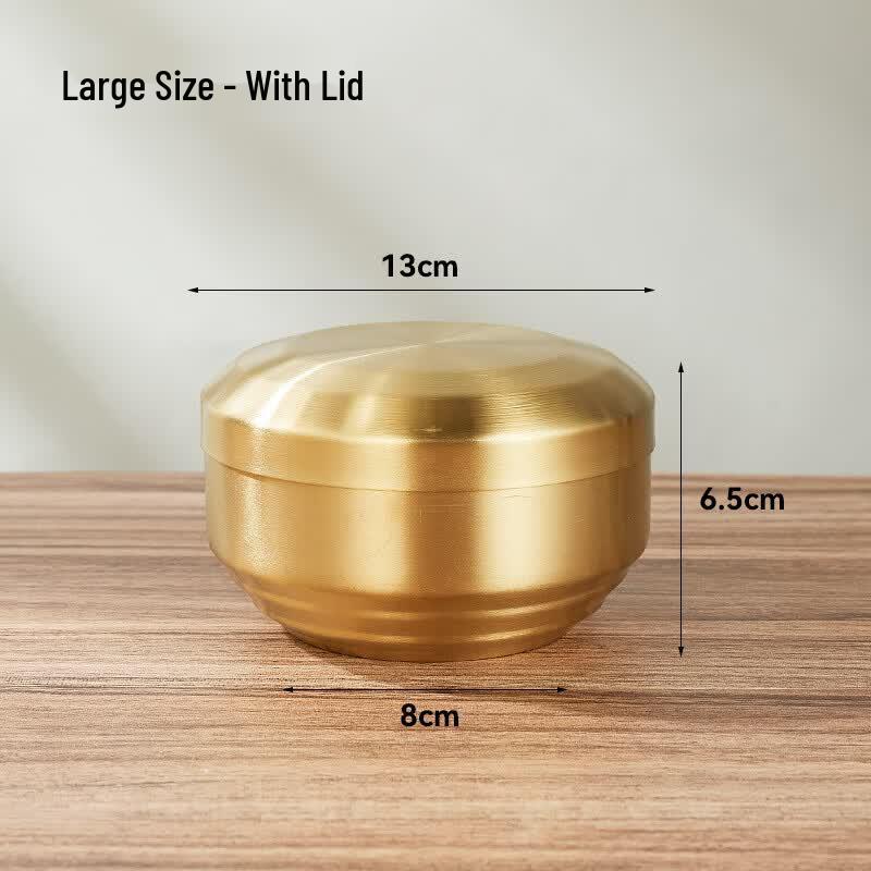 ZISIZ Gold Stainless Steel Double Layer Bowl with Lid