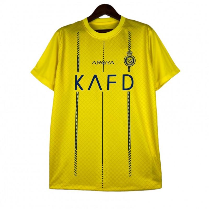 Al Nassr FC 2023-2024 Tricou de Casă și de Deplasare pentru Fani Bumbac Tricou de Fotbal Bărbați Femei S-XXL