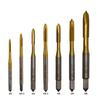 5-Piece Titanium Spiral Point Taper Tap Set, High-Speed Steel Tapping Drill Bits