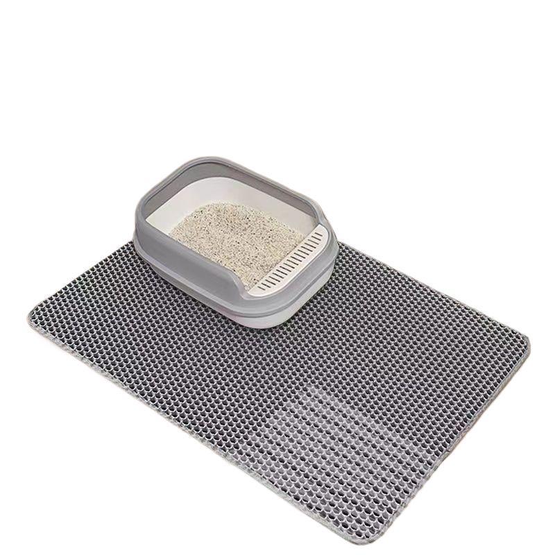 Double-Layer Cat Litter Mat with Anti-Scratch and Sand Control