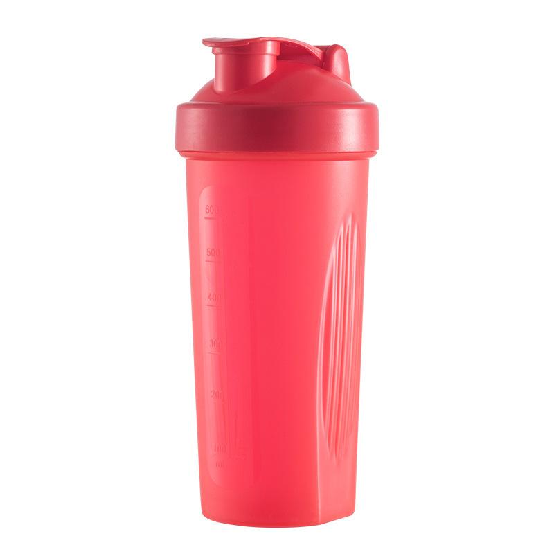 

600ML 20Oz Protein Shaker Plastic Portable Bottle For Fiess Enthusiasts Athletes Leak Proof Drink Shaker Cup червоний