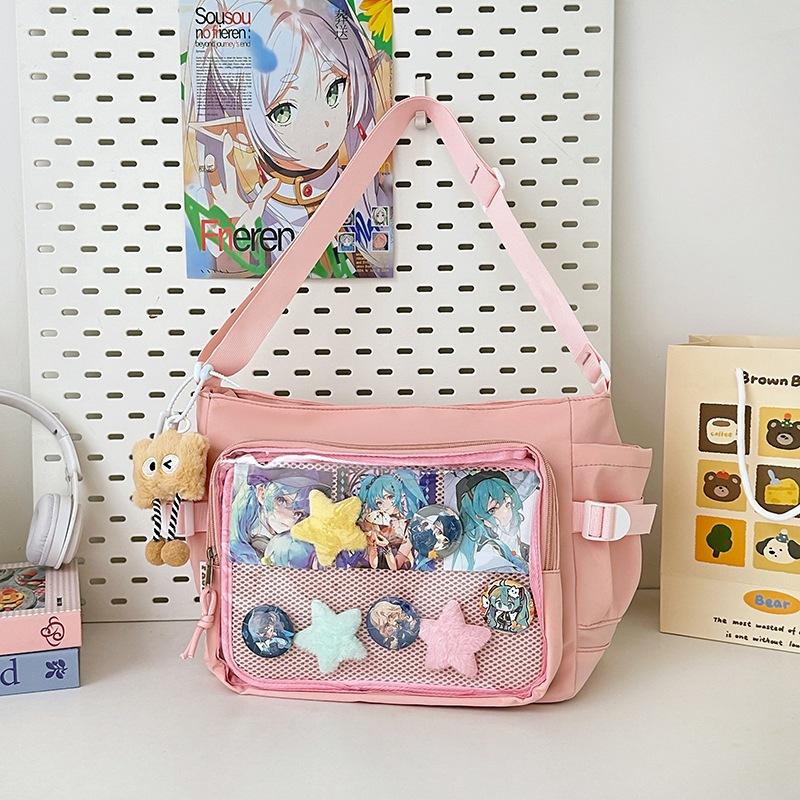 Women's High-capacity Mailman Bag Versatile Simple Transparent Shoulder Bag Messenger Bag Student Class Crossbody Bag Daily Commuting Bag Tote Bag