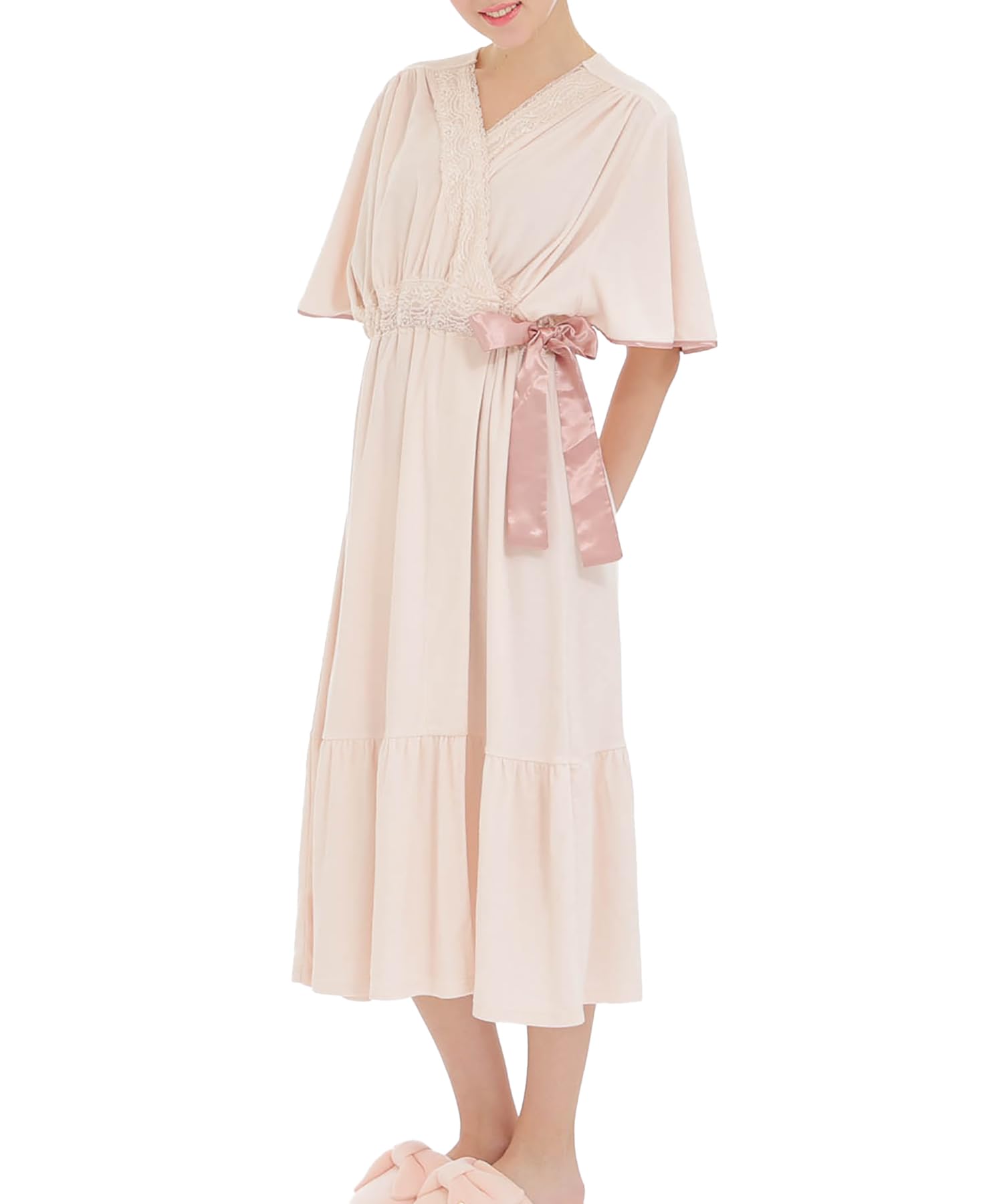 

Narue Pile Summer Robe Sizes Women s High-Quality Nightgown, Pink, M-L розовый