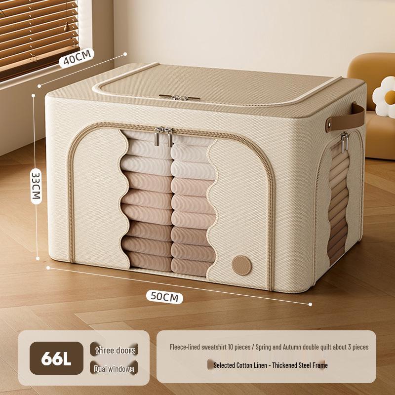 

Large Foldable Storage Box for Clothes and Quilts - Visible and Durable Organizer Bin