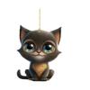 Acrylic Surface Flat Playful Big Eyed Cat Christmas Tree Hanging Pendant