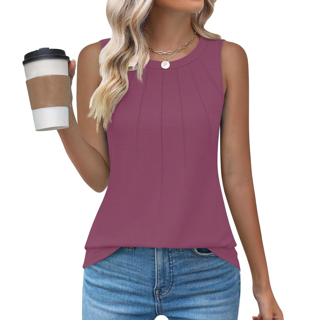 T-shirt da donna casual girocollo ampia senza maniche canottiera estiva da donna canottiera canottiera senza maniche top basici