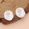 10Pcs Gold Plated Enamel Rose Flower Charm Pendant For Jewelry Making Bracelet Necklace Diy Earrings Accessories Craft