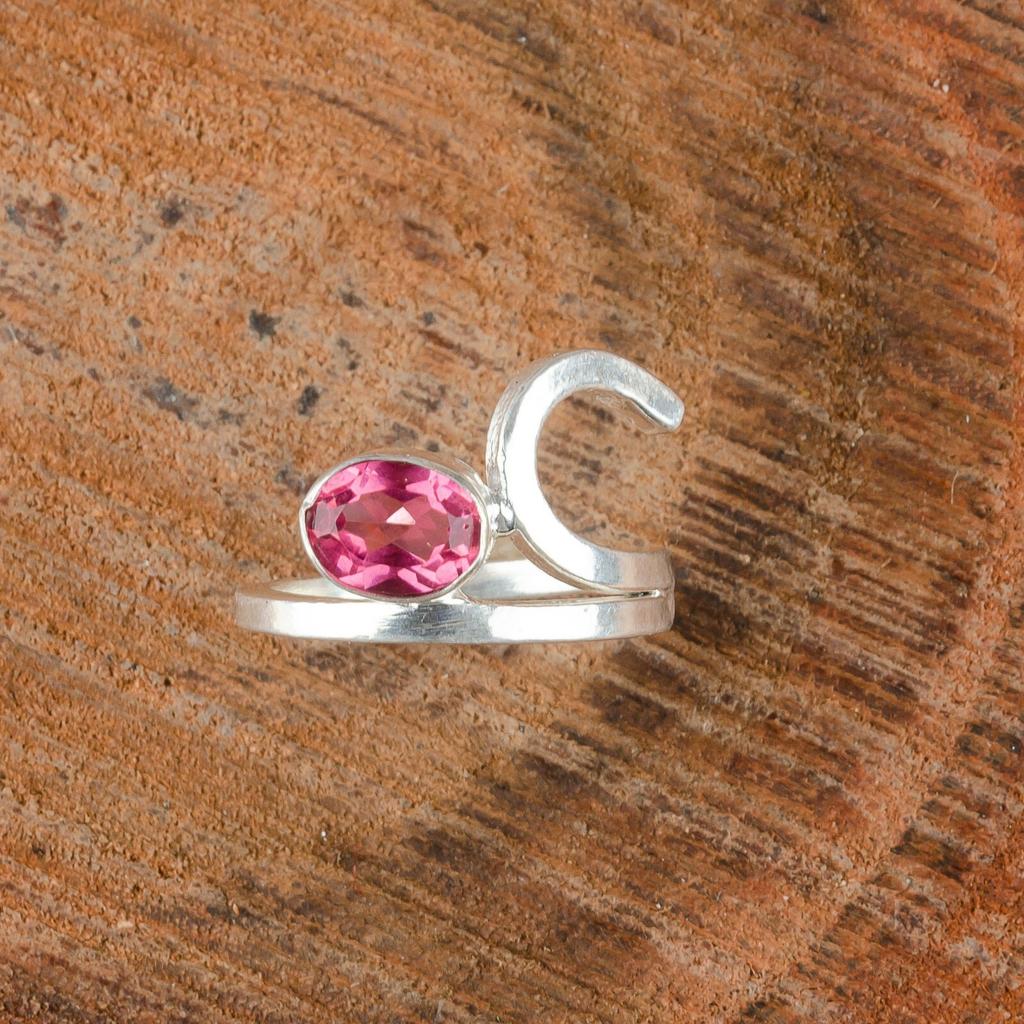 Pink Tourmaline Gemstone 925 Sterling Silver Jewelry Handmade Ring Gift For Wife RR-27-18