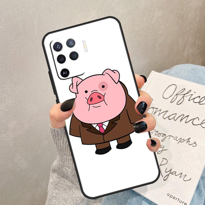 Cute PINK Kawai Pig Case For Oppo A40 A60 A80 A78 A38 A18 A98 A58 A96 A76 A16 A94 A74 A54 A15 A17 A57 A77 A5 Pro