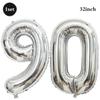 32inch Silver Number Foil Balloons Large Digit 0-9 Helium Globos Happy Birthday Party Decor Wedding Anniversary Graduation 2026