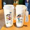 Cartoon Xiaoxin Thermos Cup, Double Drinking Port, Large Capacity, Cute Outdoor Coffee Cup for Students To Go To School, High Value