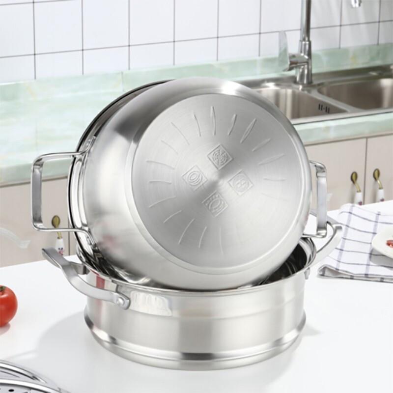 Lufenglai 3-lagiges Dampfgarer- und Suppentopf-Set aus 304 Edelstahl