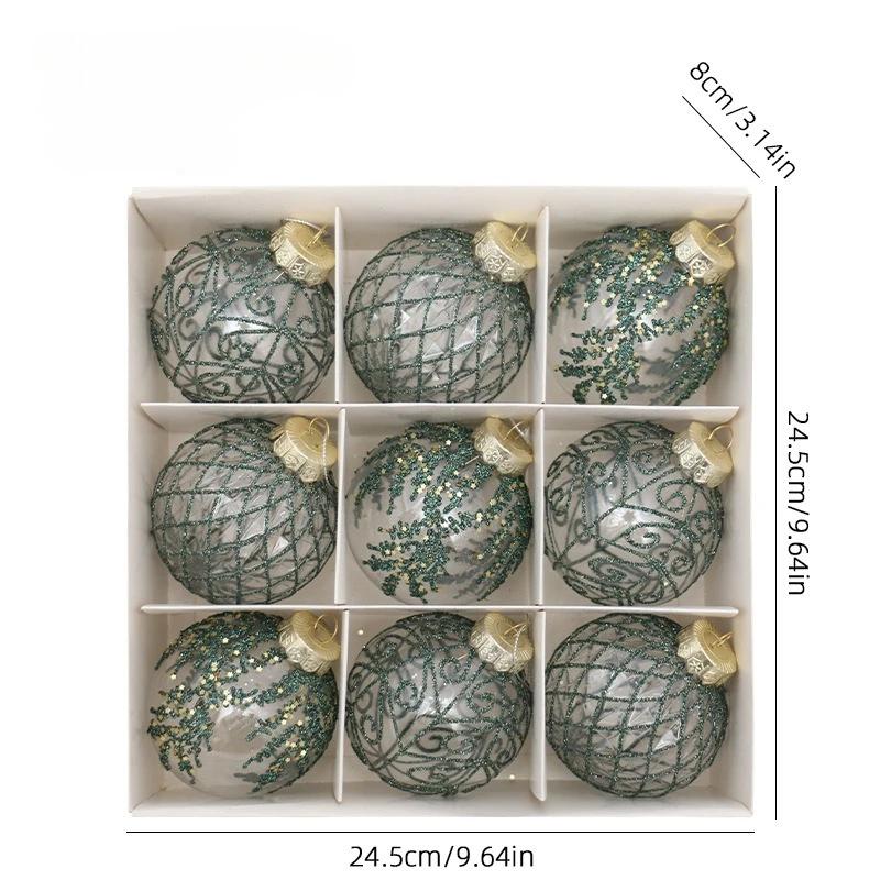 Transparent Christmas Ball Set White Champagne Green Xmas Balls Diy Christmas Tree Ornaments For Xmas Party Wedding  Gifts