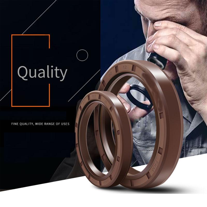 High-Performance Skeleton FKM Oil Seal Heat Chemical Wear Resistant TC Double Lip Sealing Gasket ID 40-47mm for Industrial Use 40x50x5