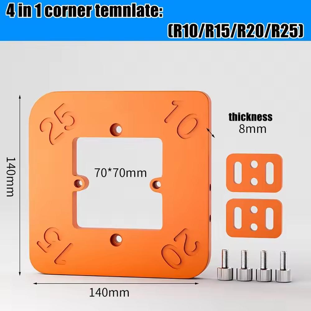 Router Corner Radius Templates Jig R10 R50 for Woodworking Curved Corners Milling Circular Radian Tool