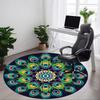 1pc Peacock Feather Mandala Office Round Area Rug, Under Office Chairs Bedroom Living Room Home Decor, Room Deco