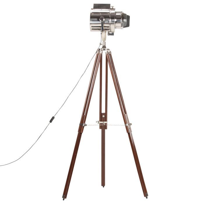 VidaXL Lampadaire à Trépied Lampe sur Pied Projecteur de Cinéma Hauteur Réglable Salon Maison Intérieur 180 cm Bois de 286106