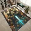 Knight holding glowing sword Print Carpet Rug for Living Room Bedroom Sofa Doormat Home Decor Non-slip Floor Mat