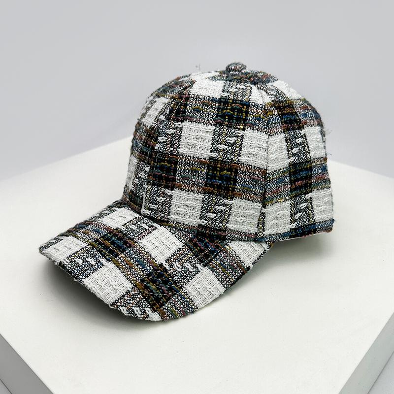 Baseball Color Contrast Blocking Houndstooth Check Women Men Her Him For Fresh Caps Peaked Hats Sunshade Versatile Breathable Outdoor Snapback