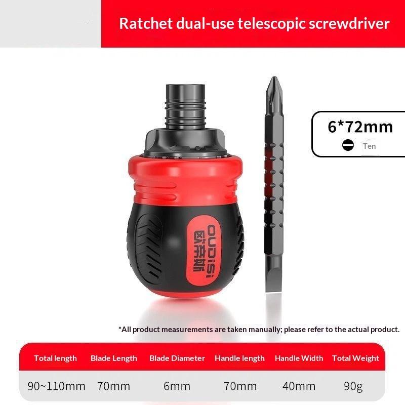 1 Set Screwdriver Ratchet Set, Multi-Functional Cross And Diagonal Use, Extendable, Mini , Household Manual Tool