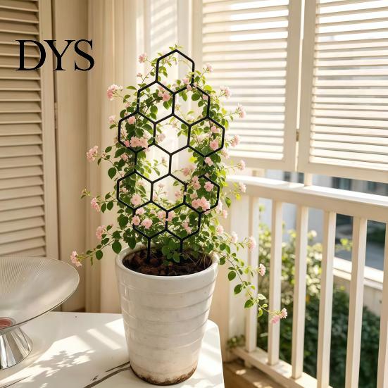 Stable Support for Small Vines Metal Honeycomb Trellis Potted Plants, 13.8" Climbing Plant Plants Indoor Hoya Pothos Ivy And Houseplants, Decorative