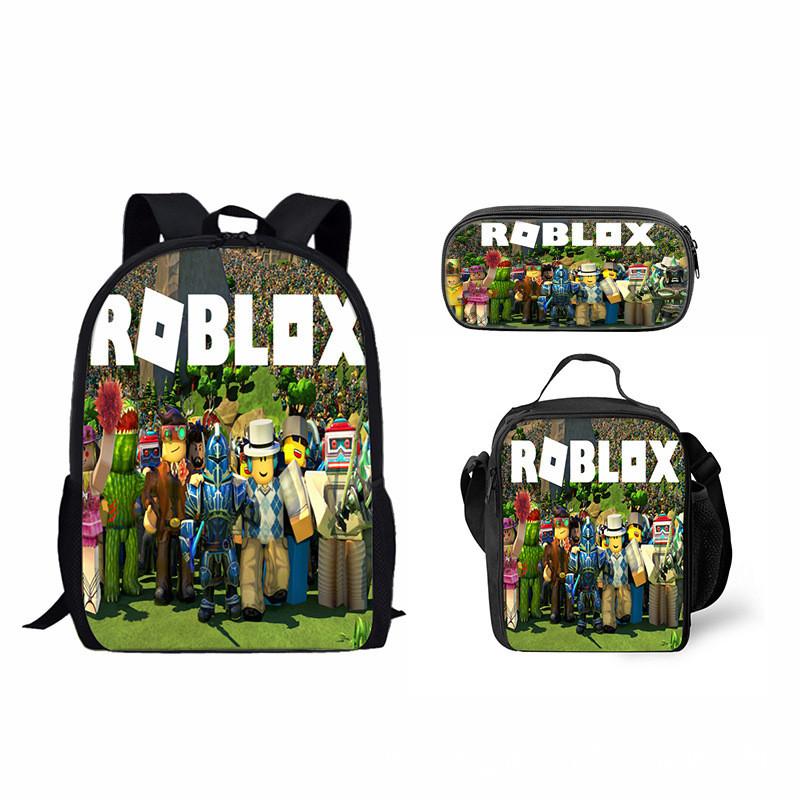 Набор школьных рюкзаков Roblox из нейлона с пеналом для повседневного использования маджента