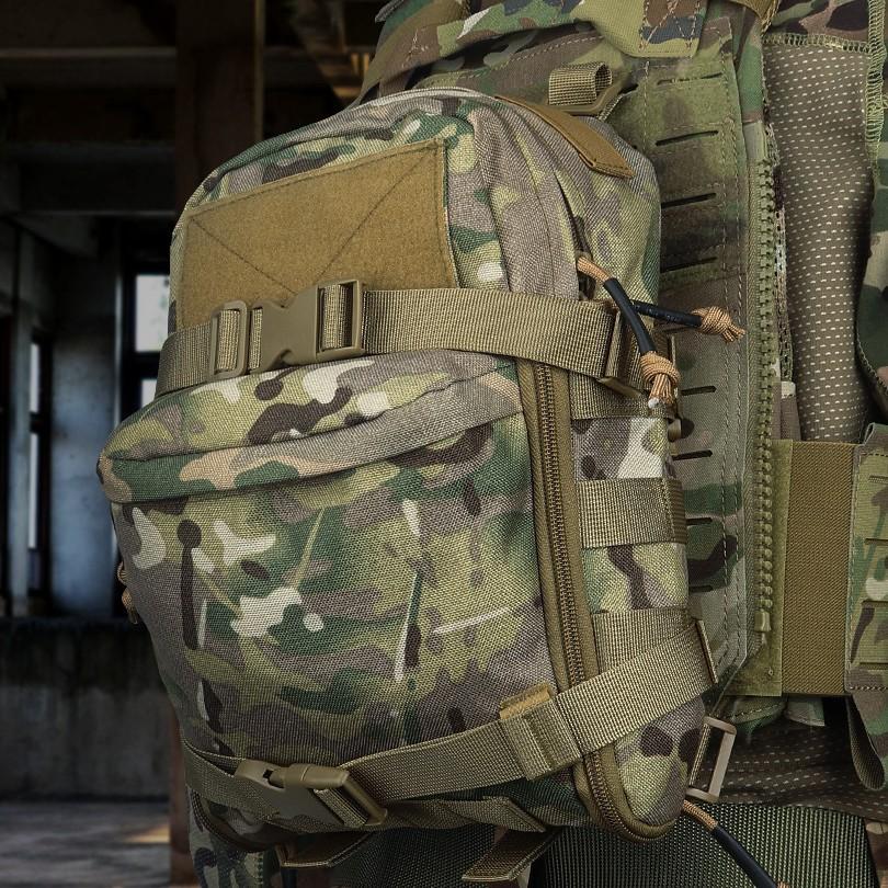 Borsa idrica tattica militare da esterno, zaino leggero da appendere al petto, borsa attaccabile molle, zaino posteriore per giubbotto