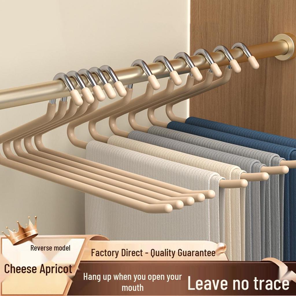 Goose-shaped Non-slip Pants Hanger with Traceless Z-design for Wardrobe Storage.