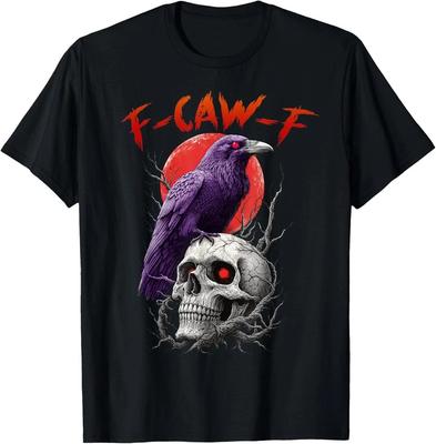 F-Caw-F Zwarte Kraai Grappige Vogel Halloween S-5XL Unisex T-shirt
