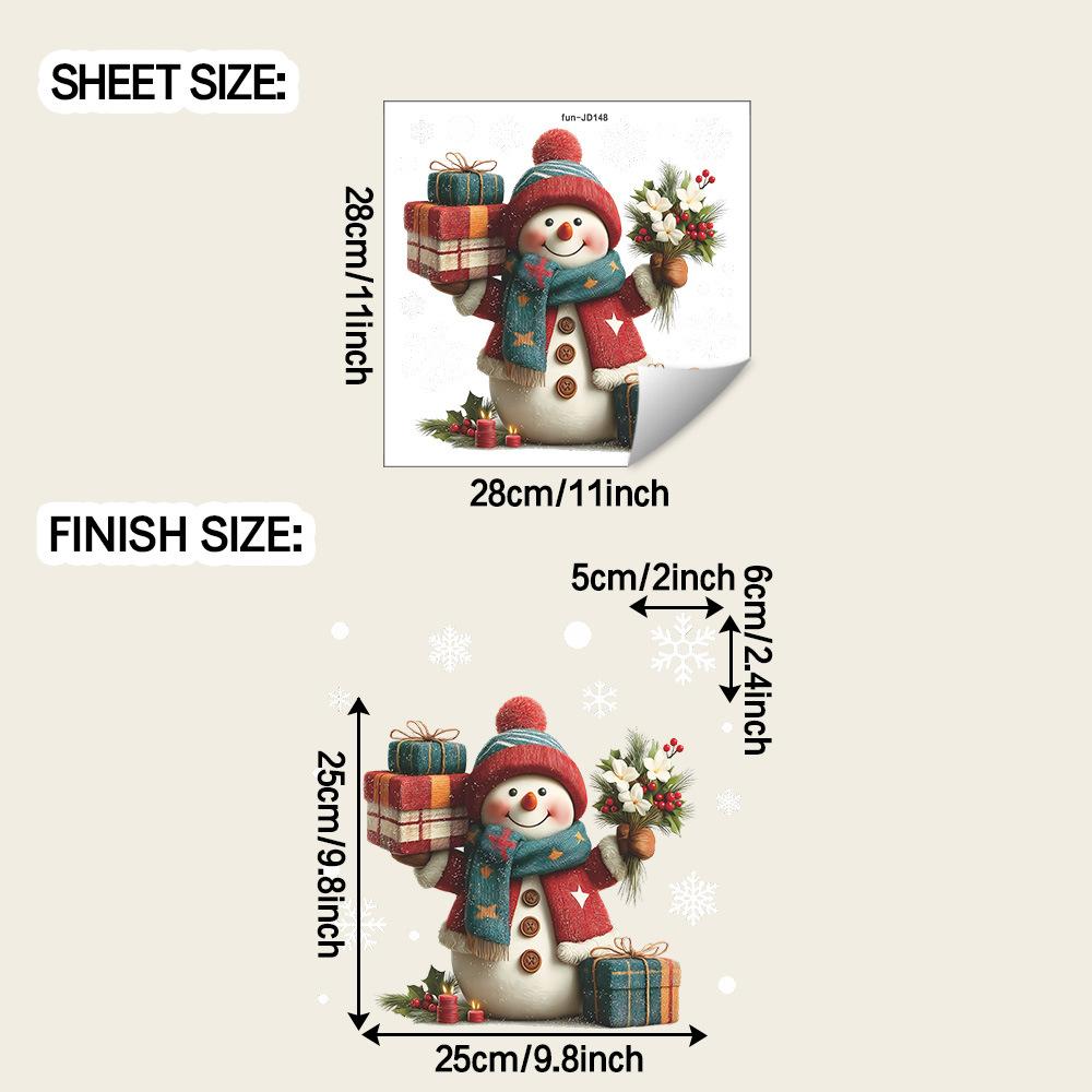 

Креативные цветочные подарки Снеговик Снежинка Стеклянная витрина Украшение и декор дома Наклейки на окна