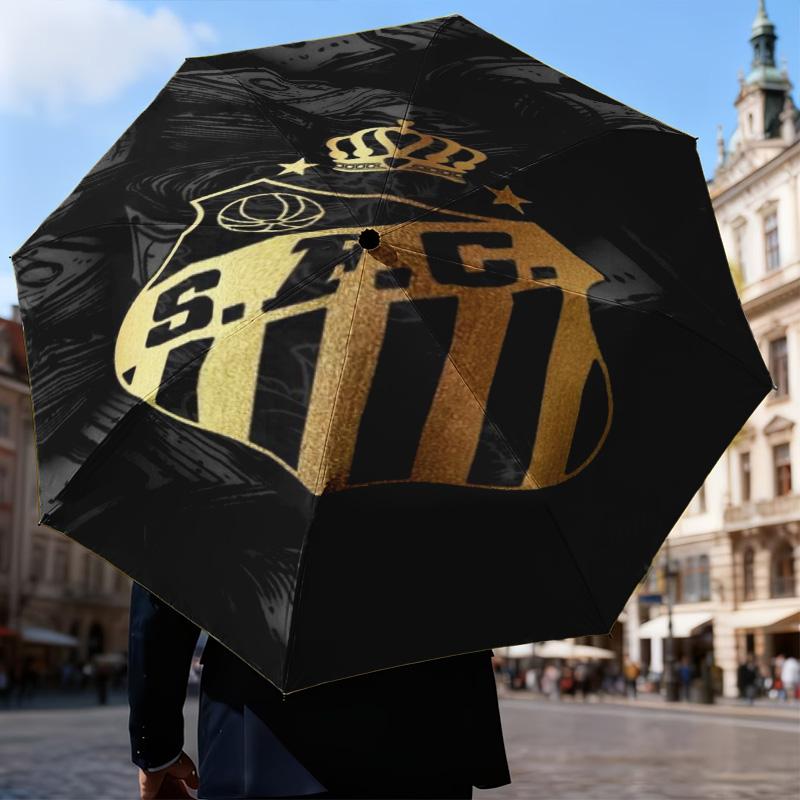 1PC Fc Crest Design Printed Umbrella Folding umbrella, automatic umbrella 8-Frame for Travel, camping Fan gifts Christmas Gifts